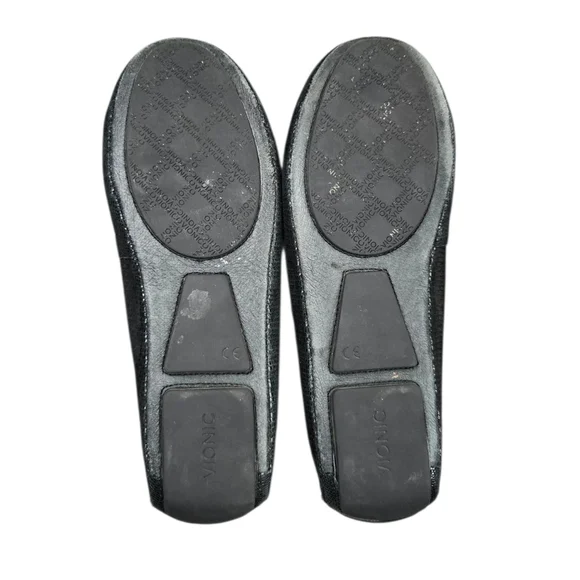 Vionic Sydney Women's 7.5 Black Lizard Leather Loafers Driving Moccasins - Picture 4 of 7